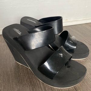 MELISSA black wedge sandals